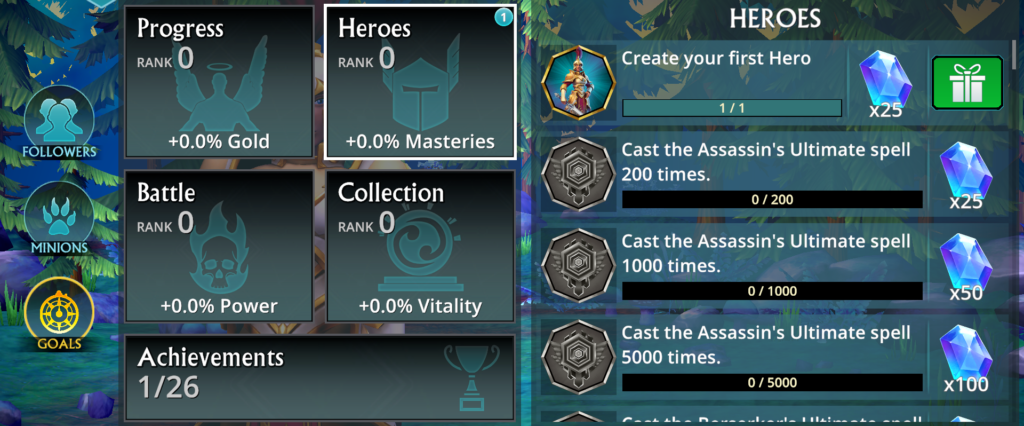 Screenshot of Achievements