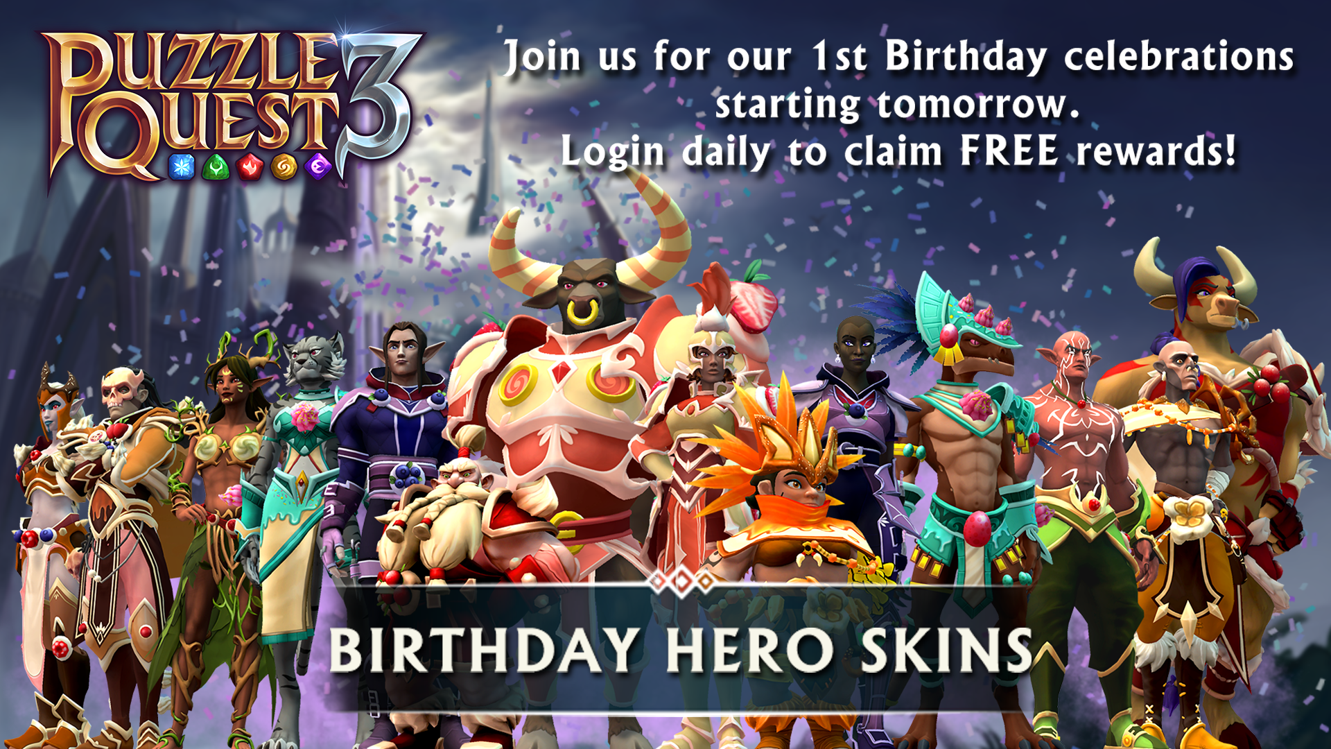 Free Puzzle Quest 3 Birthday Skins