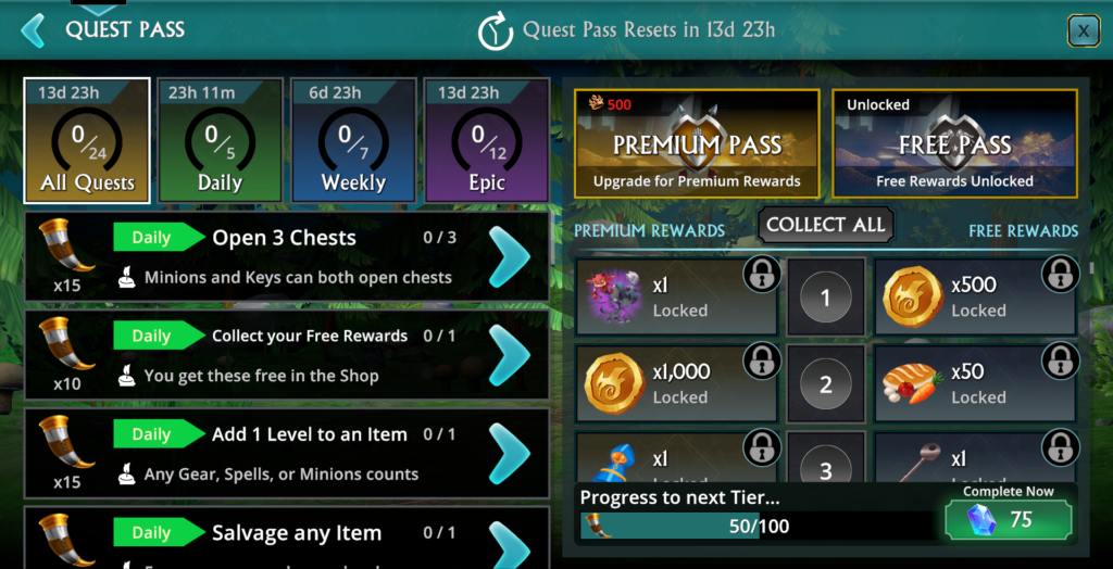 update 2.0 Quest Pass Overview