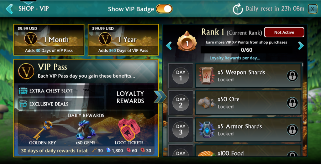 update 2.0 VIP Pass Overview